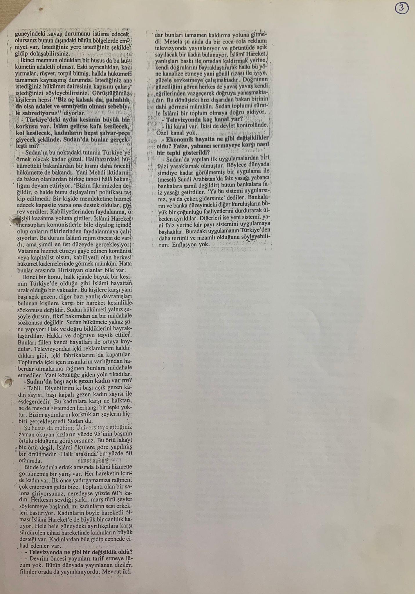 Zaman Gazetesi mülakatı – arşiv sayfası 3